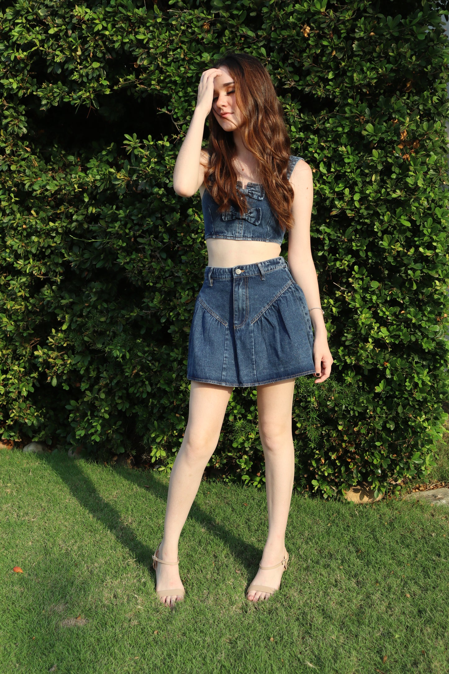 CONJUNTO DENIM FALDA Y TOP