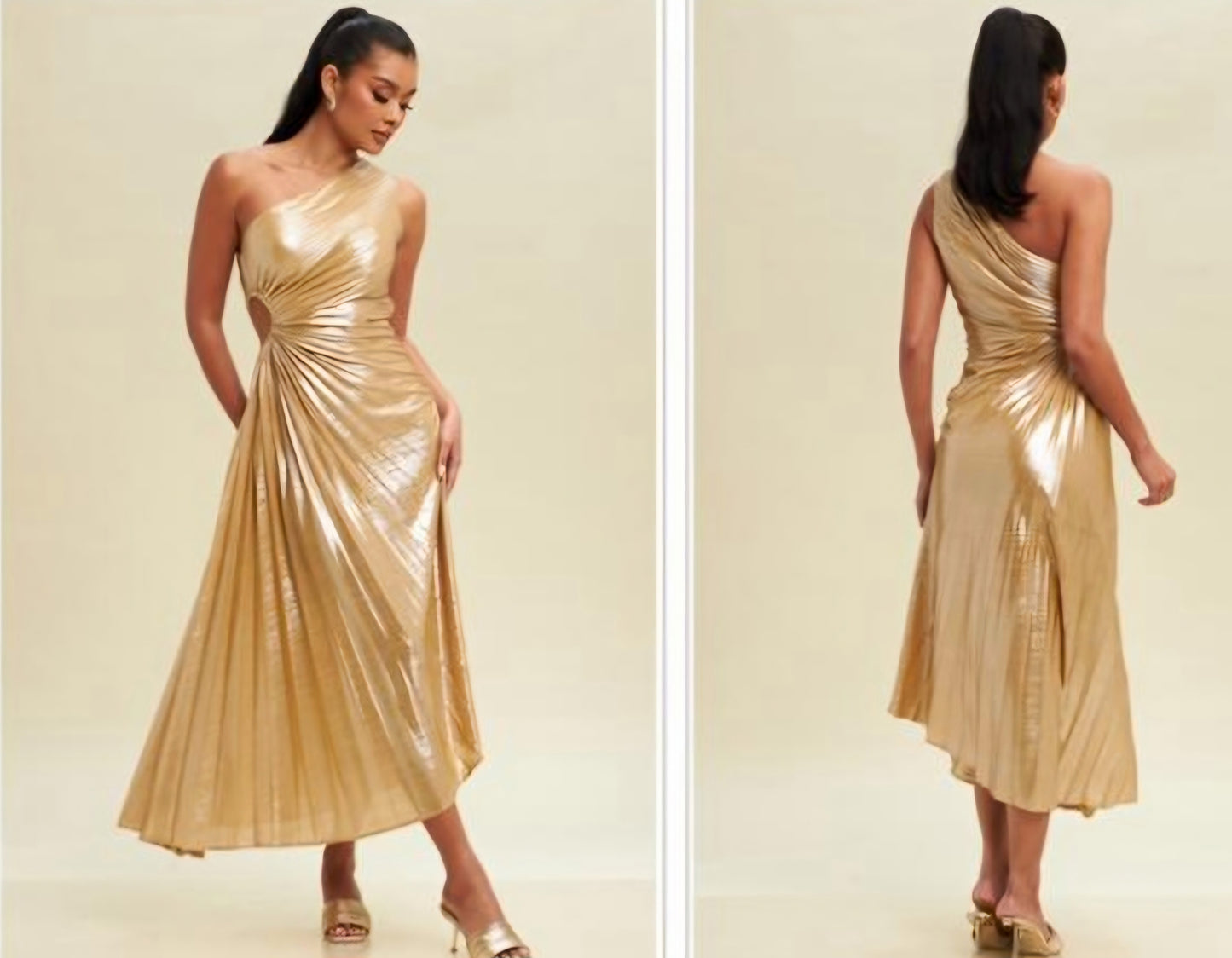 VESTIDO ASIMETRICO METALICO