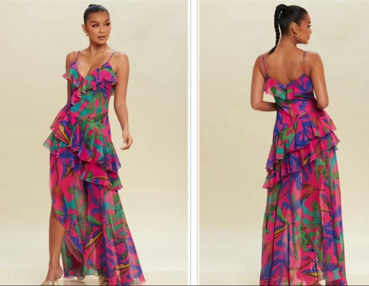 VESTIDO GASA ESTAMPADA