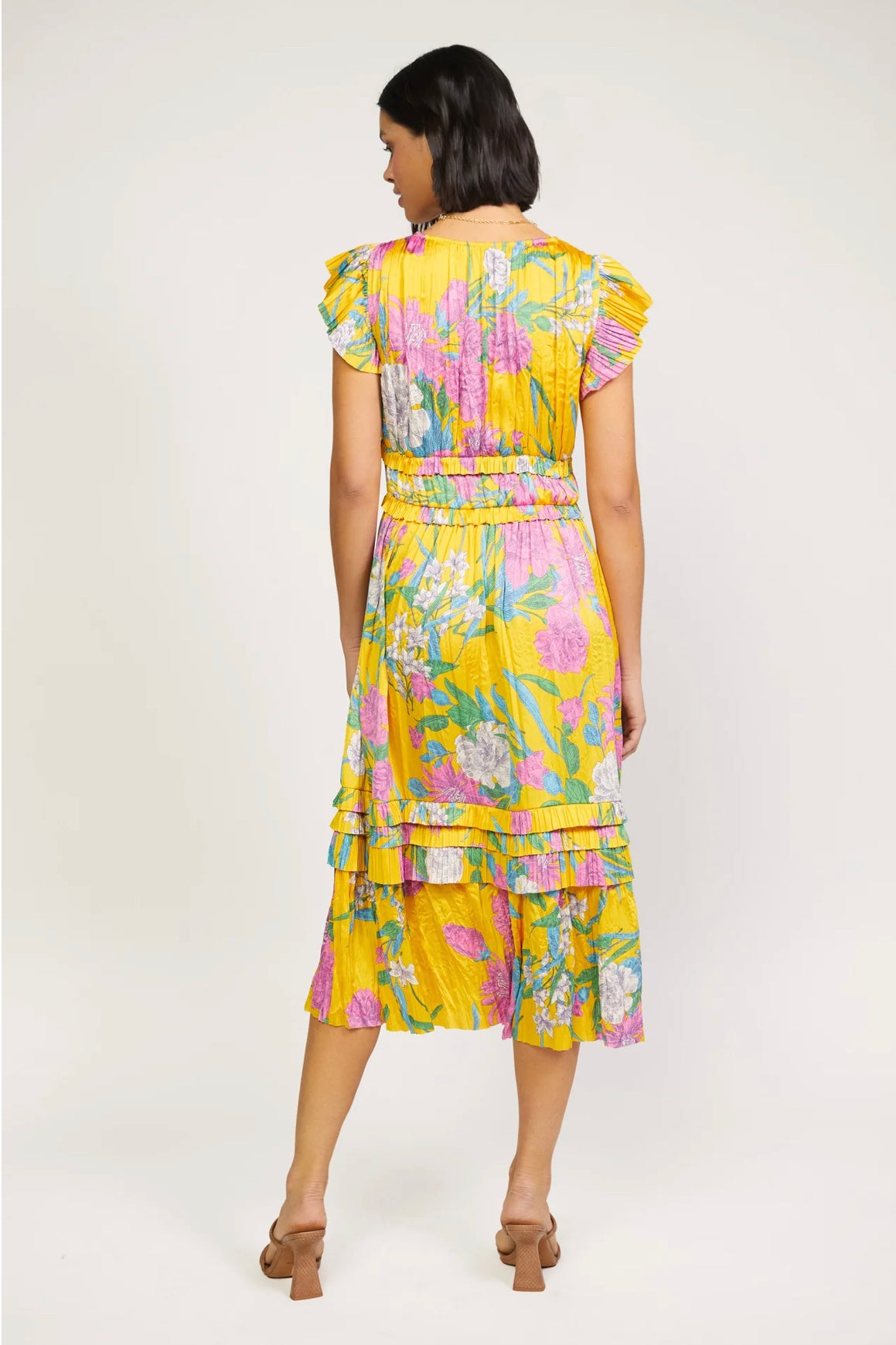 Vestido Midi Rosa Floral