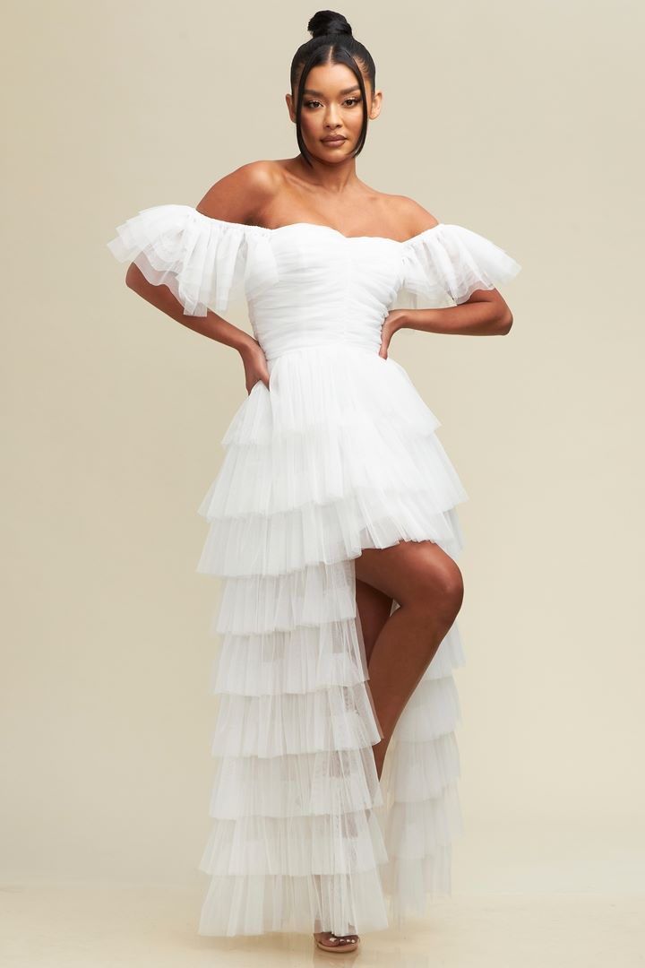 Vestido Blanco Tul capas