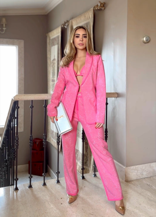 COORDINADO ROSA CON CRISTALES