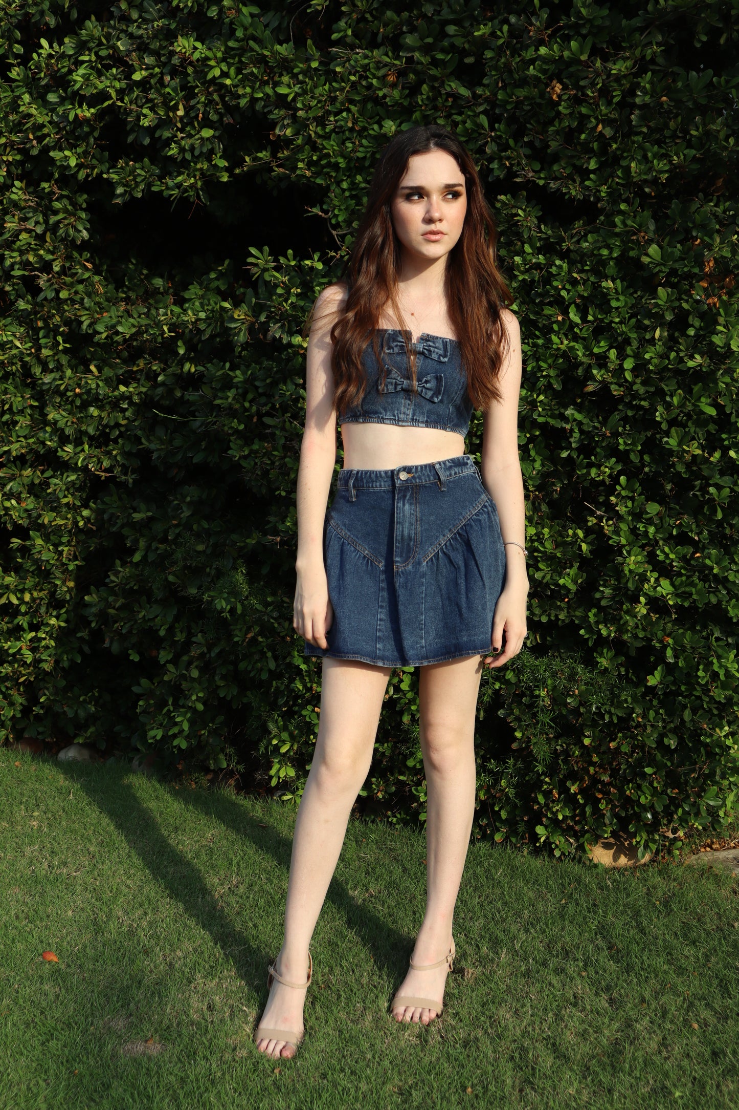 CONJUNTO DENIM FALDA Y TOP