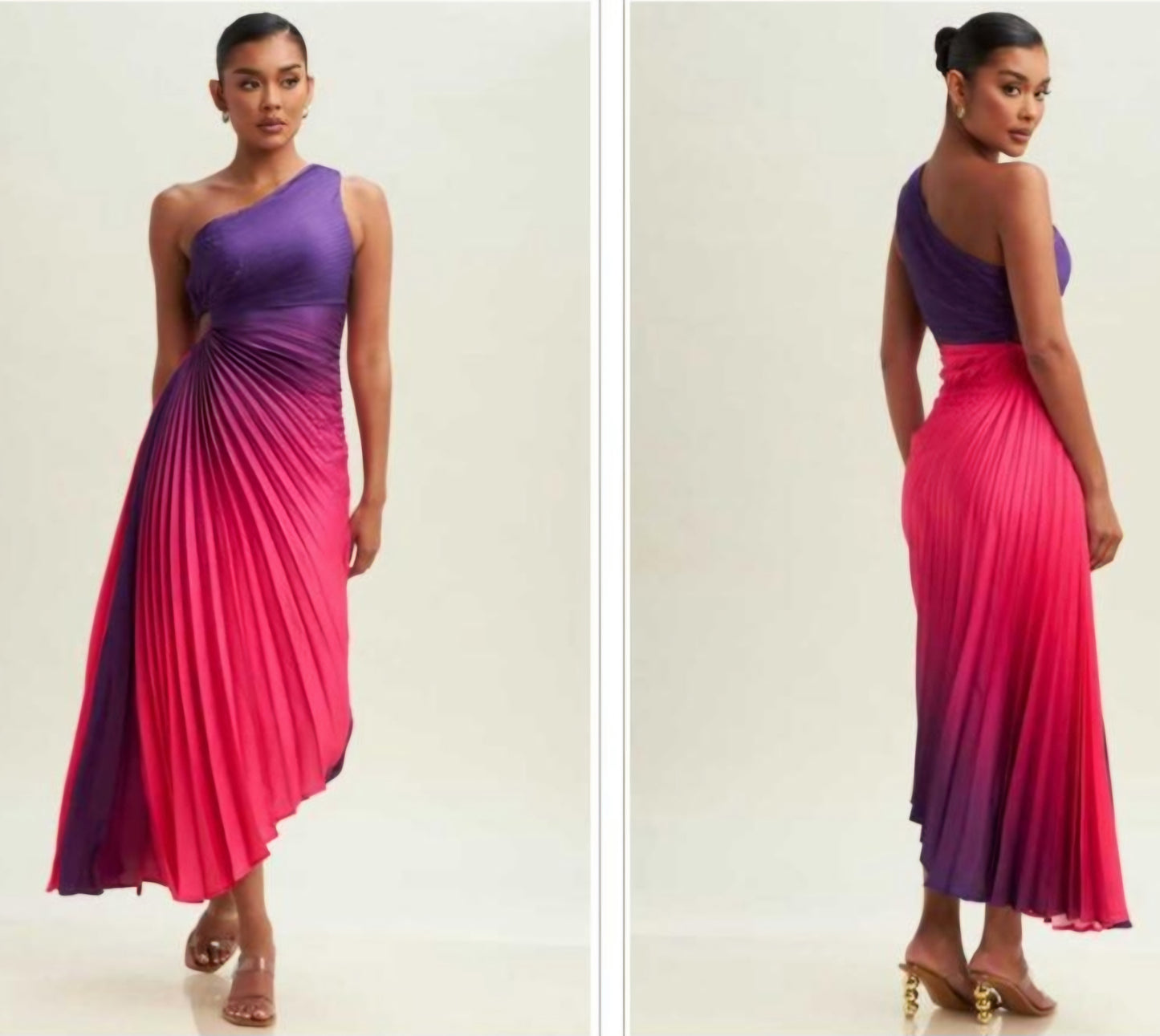 VESTIDO PLISADO BICOLOR