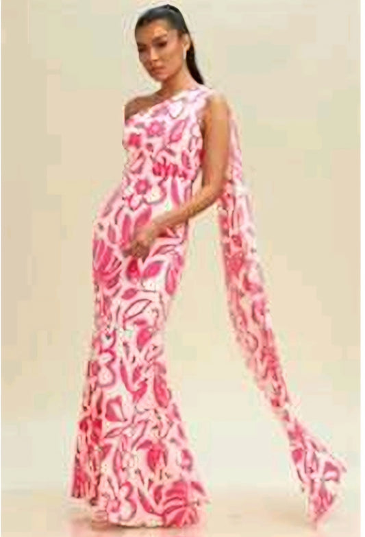 VESTIDO CON ESTOLA ESTAMPADO