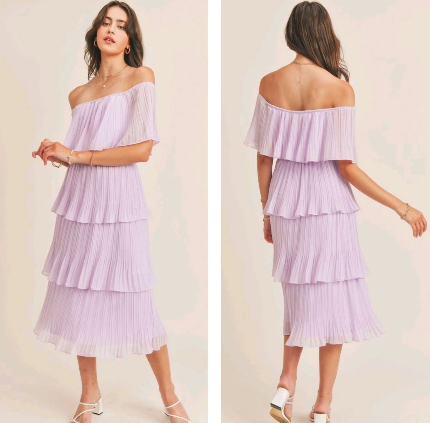 Vestido capas plisado