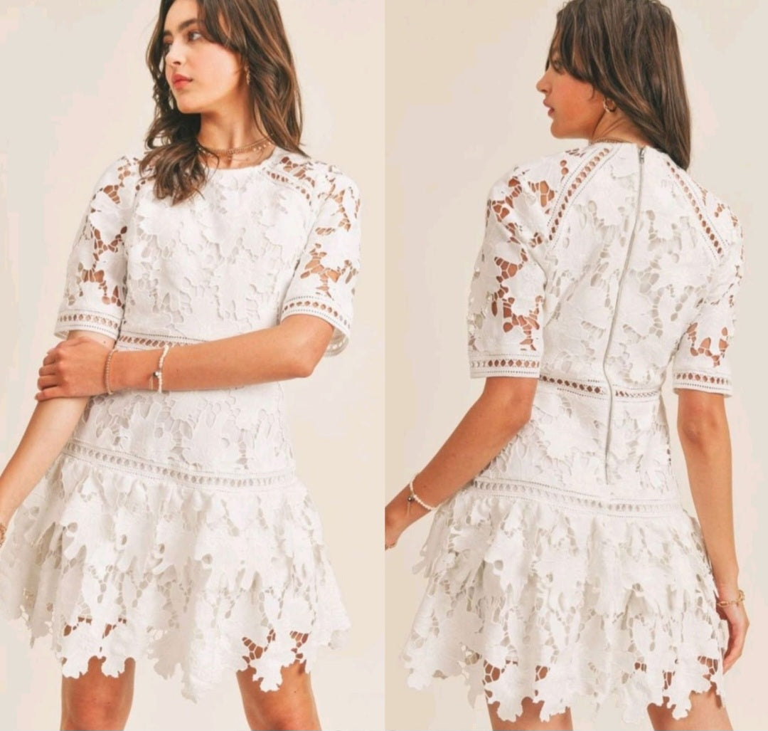 VESTIDO CORTO ENCAJE