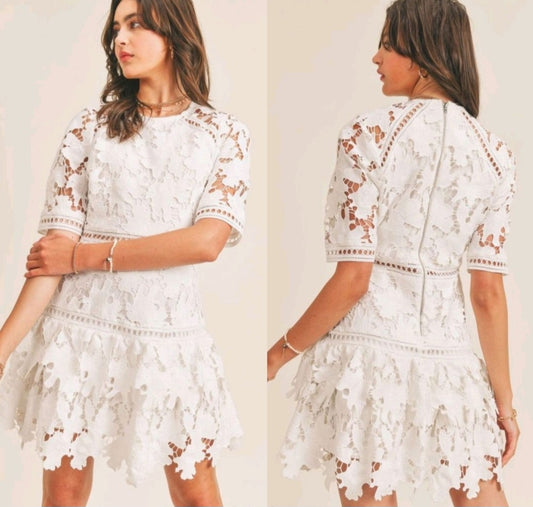 VESTIDO CORTO ENCAJE