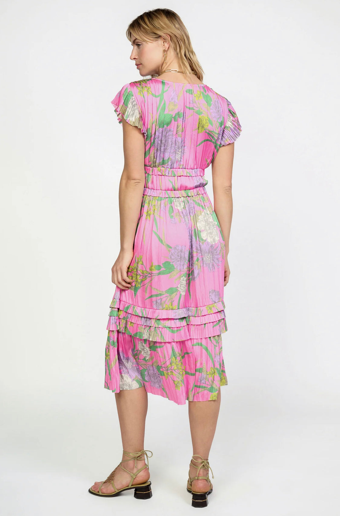 Vestido Midi Rosa Floral