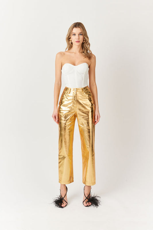 Pantalón Metalico Dorado