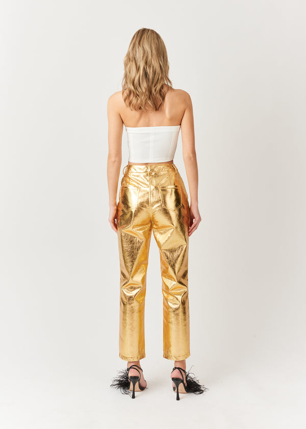 Pantalón Metalico Dorado