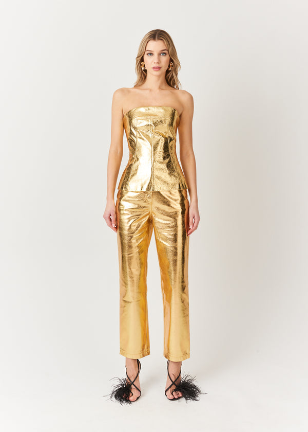 Pantalón Metalico Dorado